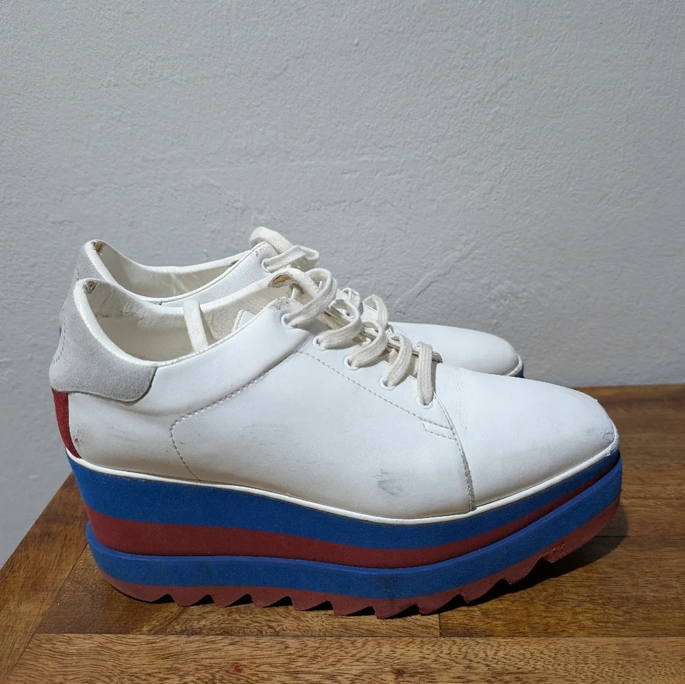 Stella McCartney Elyse Platform sneakers‎ red white and blue Women's Size 36.5